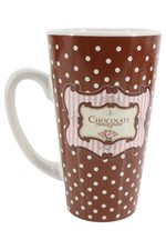 HOFF INTERIEUR Kaffeetasse Retro Braun Punkte Keramik Becher Tasse