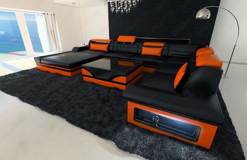 Ledersofa couch wohnlandschaft - ledersofa,