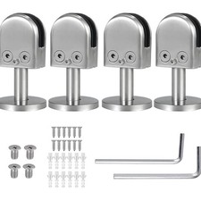 Edelstahl Glasklemmen Set 4