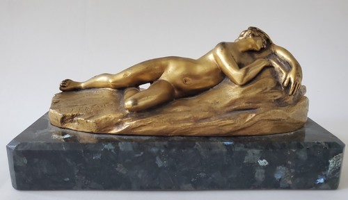 Skulptur bronze schlafender - bronze,