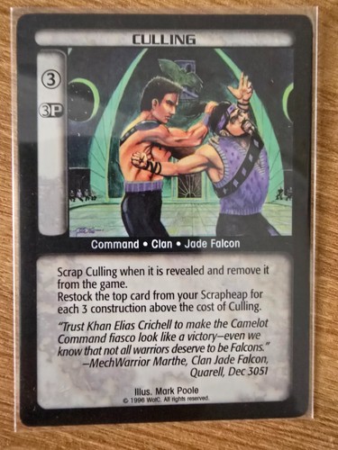 Battletech ccg culling rare - battletech,