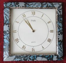 Wand Uhr Junghans, Quartz Tropby, römische Ziffern, 29 x 29 cm, schwarz-türkis