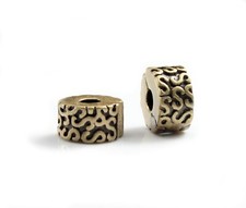 2 Metallperlen Clip bronze Ø