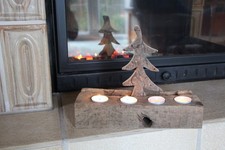 Advent- Rustikal aus FW-Balken Eiche mit Tannenbaum  Weihnachten-Upcycling,