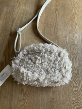 Damentasche Plüsch Wollweiß