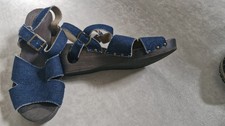 Jeanssandale Mit Holzsohle Gr.38