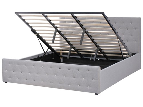 Doppelbett grau mit bettkasten - doppelbett,