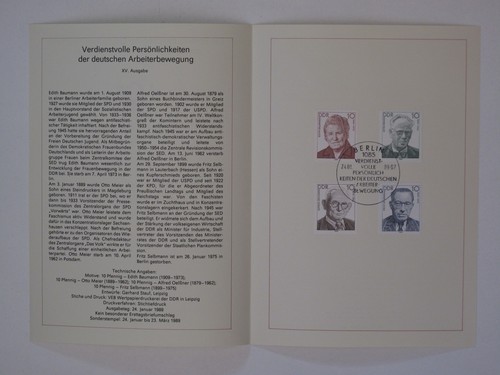 Ddr erinnerungsblatt 1989 - erinnerungsblatt, 1989/2