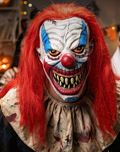 Horror clown maske - horror, weiß