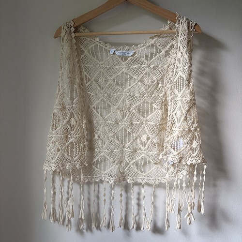 Look creme häkel quaste boho - look,