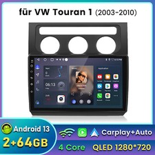 64GB Für VW Touran 1T 2003-2010 Multimedia Android13 Autoradio GPS NAVI CARPLAY