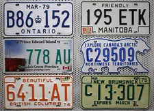 Kanada Nummernschilder Set 6