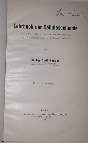 Lehrbuch der cellulosechemie - der,