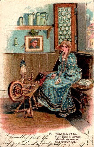 Frau spinnrad - frau,