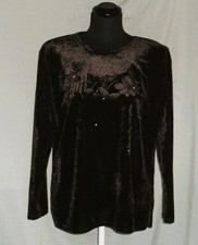 Shirt Samtshirt Braun Größe