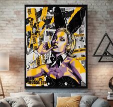 XL LEINWAND BILD ER BIS 135x100x5 KATE-MOSSE BUNNY POP-ART URBAN WANDBILD MODERN