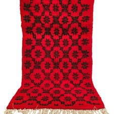 Vintage Handgeknüpfter Marokkanischer Berber Wollteppich Creme...