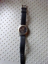 CMI CHRONOGRAPH TITAN 5 ATM Quartzwerk schwarz mit Lederarmband schwarz