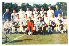 9 Autogramme-1. FC Köln = Foto-Overath-Löhr-Thielen-Hornig-Simmet-Pott-Rühl-usw.