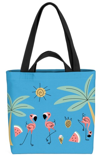 Flamingo insel palmen tasche - palmen,