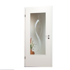 Glaseinsatz für Holztür mit Dekor QSLA949-F auf Klarglas