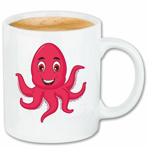 Kaffeetasse fröhliche krake - kaffeetasse,
