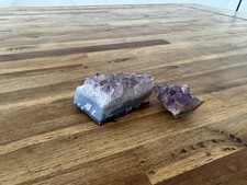 Amethyst Drusen Set – 2 echte Kristallsteine – Dekoration, Heilstein, Sammler