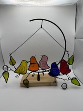 Stained glass birds, mobiles