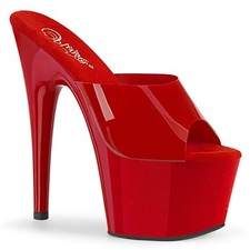 ADORE-701N Pleaser elegante Damen Plateau Stiletto Pantoletten rot Jelly-Like