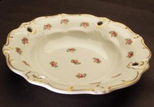 Porzellan Teller Schale Anbietschale Weimar Porzellan Rosen Goldrand Vintage