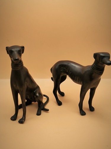 Paar windhund figuren bronze - windhund,