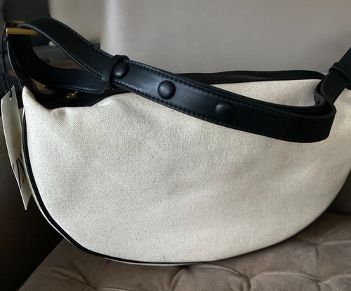 Zara leinen halbmond tasche - leinen, halbmond-tasche