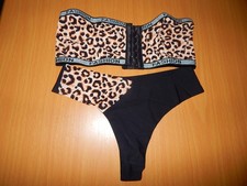 BH Set S Dessous leo  Reizwäsche BH und Tanga 70C,70D,75A,75B vorne zu schließen