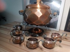 FEUERZANGENBOWLE SET KUPFER MASSIV ANTIK DAHLMANN TOPF,TABLETT, 6 GLÄSER