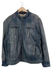 David Moore Herren Lederjacke Gr. 52 Blau Casual