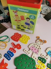 Fädelspiel Kinder 33 Teile Holz Faden Holzspielzeug Lernspielzeug