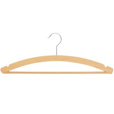 BH025= 10 Weber Holz Einfachbügel mit Steg & Rockkerbe 1511-2H roh Kleiderbügel