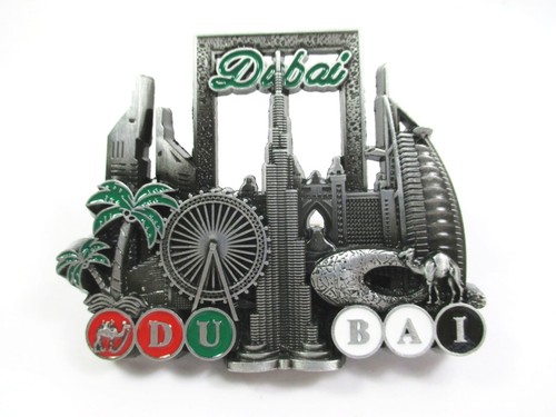 Dubai metall magnet souvenir - dubai,