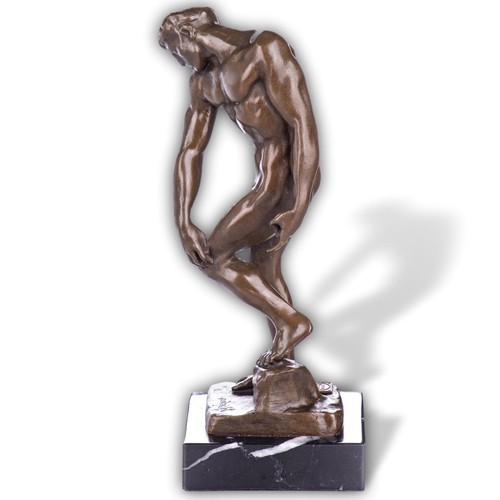 Skulptur bronze figur akt adam - figur,