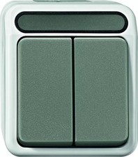 Merten Programm Aquastar lichtgrau Feuchtraum Aufputz IP44 Steckdosen Schalter 