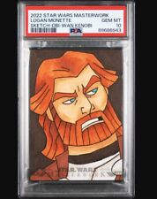 2022 Star Wars Masterwork Logan Monette Sketch Obi-Wan Kenobi PSA 10 GEM MINT