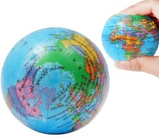 Stress abbauen mit 2 Stressbälle Weltkugelform | Softbälle Globus Antistressball