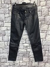 FREESOUL JEANS LEDER-Optik W27L34 SILVER,Schwarz,Stretch 10B49