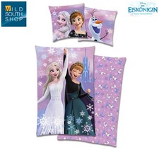 Disney Frozen - Die Eiskönigin Bettwäsche Elsa Anna 80x80 + 135x200cm, Baumwolle