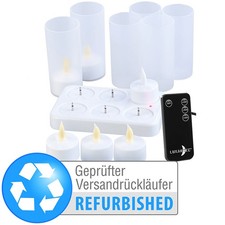 Lunartec 6er-Set Akku-LED-Teelichter mit Ladestation, Versandrückläufer