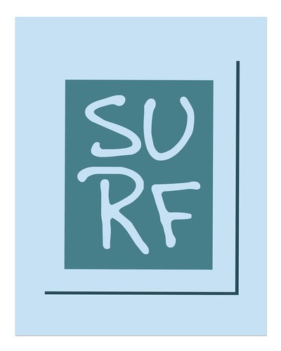 Modern surf typography wall - surf,