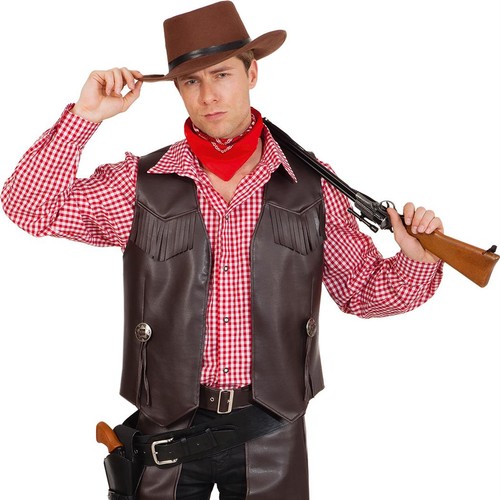 Cowboy weste braun lederoptik - braun,