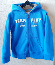 Sweatshirt Jacke, Hoodie, blau, ALIVE, Gr. 140, Teddyfutter