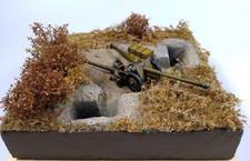 1:72 unbemalte Stellung für Nebelwerfer und Pak für Diorama ohne Pak  14x14x3 cm