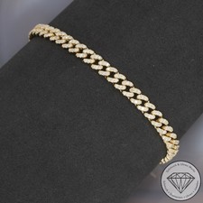 Wert 11150 € Brillant Panzer Armband (1,85 carat) 585 14 Karat Gelb Gold